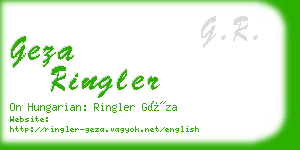 geza ringler business card